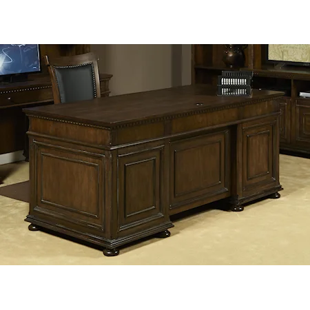 Jr. Executive Desk with Dentil Molding and Raised Panels